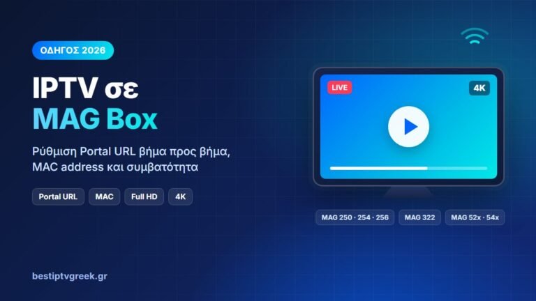 Οδηγός IPTV MAG Box 2026: ρύθμιση Portal URL και MAC address σε MAG 250, 254, 256, 322, 52x και 54x